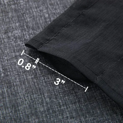 Vista 7 de XTMYI Cortinas negras de 48 pulgadas de largo para dormitorio, juego de 2 paneles, bolsillo para cortinero, cortinas de encaje transparentes