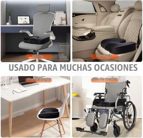 Vista 6 de WAOAW Cojín de asiento, cojines para silla de oficina, almohada para asiento largo de automóvil, almohadilla de espuma viscoelástica para espalda