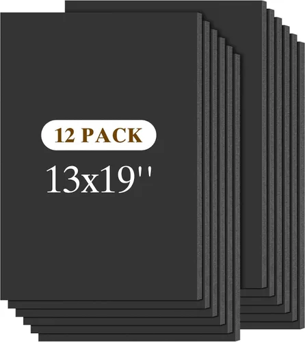 Vista 10 de Mat Board Center - Paquete de 12 tableros de espuma negra de 12 x 12 Negro