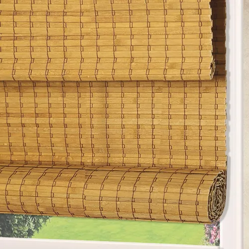Vista 2 de Persianas de madera para ventana, persianas enrollables opacas de bambú, fácil instalación para el hogar y el jardín, patrón 1