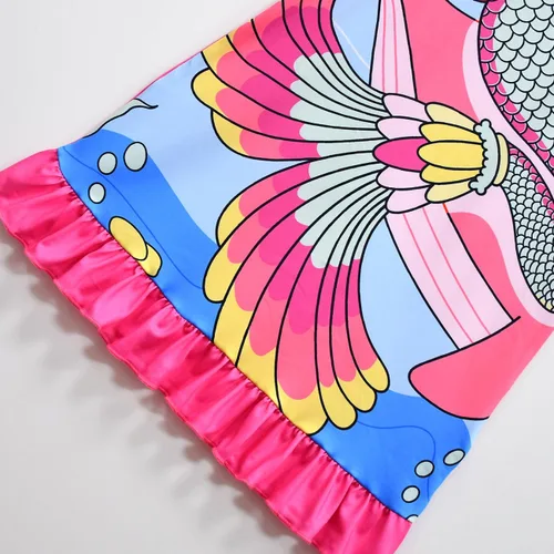 Vista 5 de Vestido de princesa para niñas pequeñas, vestido casual con estampado de verano