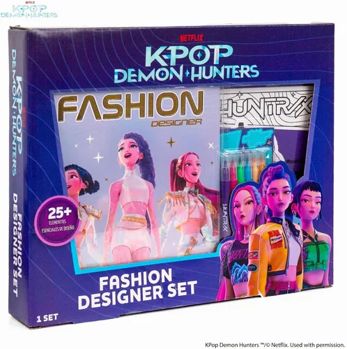 Vista 8 de Netflix Kpop Demon Hunters - Juego de diseño de moda HUNTR/X, kit de bocetos de moda, más de 25 elementos esenciales de diseño con calcomanías