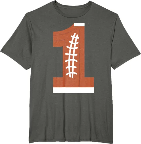 Vista 6 de 1st Birthday Football Ball Boys Camiseta de regalo de 1 año Negro
