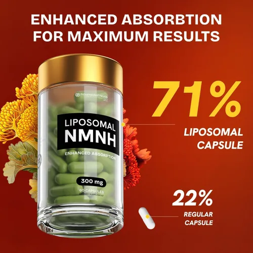 Vista 4 de Suplemento liposomal NMNH de 300 mg – Aumenta el antienvejecimiento, la energía y el enfoque de NAD – Cápsulas NMM alternativa a la vitalidad