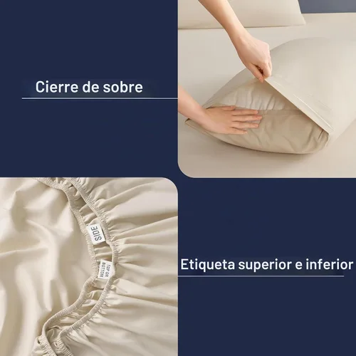 Vista 3 de Casual Living Juego de sábanas tamaño individual, microfibra refrescante, 3 piezas, color beige