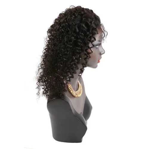 Vista 8 de Cabello humano de lujo para celebridades con cierre frontal de encaje 360, cabello natural prearrancado con abuelitos (10 pulgadas, negro natural)