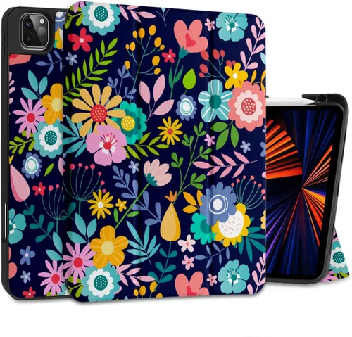 Vista 17 de DONGKE Funda para iPad Pro de 12.9 pulgadas 6ª generación 2022, soporte para lápiz integrado + soporte triple + encendido automático/apagado + funda