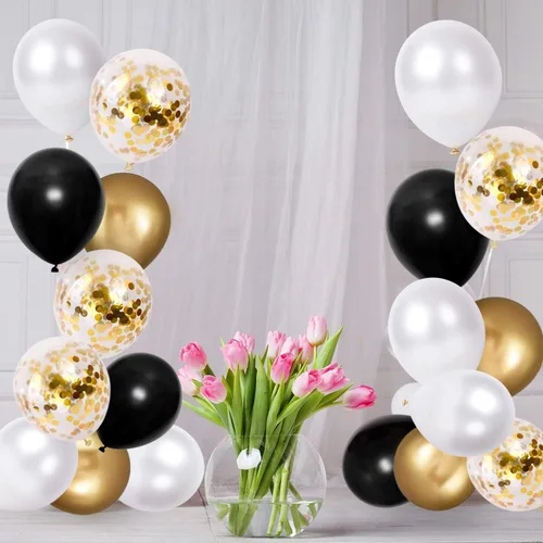 Vista 4 de Globos de látex negro de 12 pulgadas, 60 globos gruesos para decoraciones de fiestas (12 pulgadas negro)