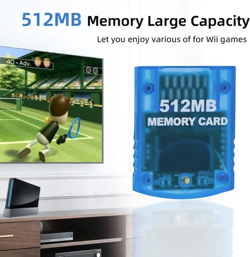 Vista 6 de Tolesum Memory Card 512MB8192 Blocks 4 Data Areas for Gamecube and Wii Console Blue 512MB