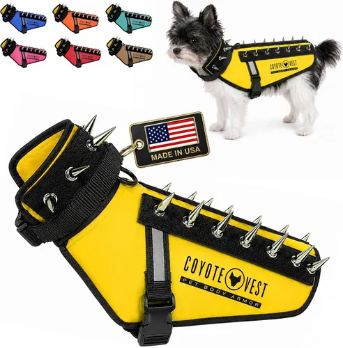 Vista 29 de CoyoteVest Chaleco Protector de Arnés para Perro, Accesorios Reflectantes para Perro con Picos para Proteger a tu Mascota de Ataques de Rapaces