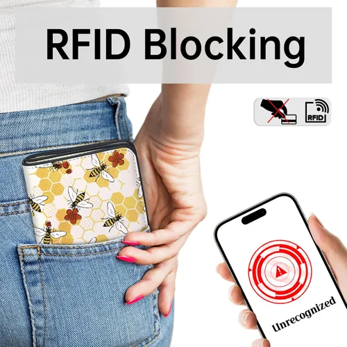 Vista 6 de Toughergun Billetera para Mujeres con Bloqueo RFID, Pequeña, Compacta, Bifold de Cuero de Lujo, Billetera de Bolsillo para Damas, Mini Monedero