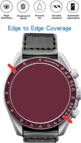 Vista 3 de Protector de pantalla compatible con Swatch MoonSwatch, protector de pantalla de TPU invisible de cobertura completa HD, compatible con Swatch