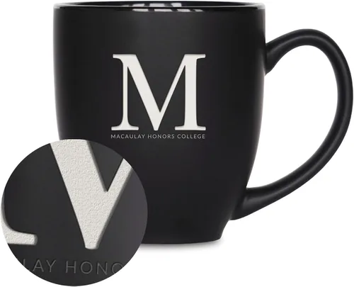 Vista 442 de Rico Industries - Taza de cerámica mate negra con grabado láser estándar de 15oz para NCAA (escuelas T & U) - Para bebidas calientes o frías