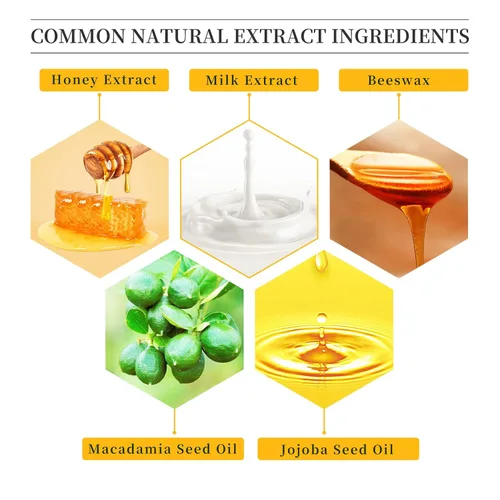 Vista 5 de Kit de cuidado de labios de 4 piezas con leche de miel, bálsamo labial, exfoliante labial, aceite de labios Hidratante y nutritiva labios secos