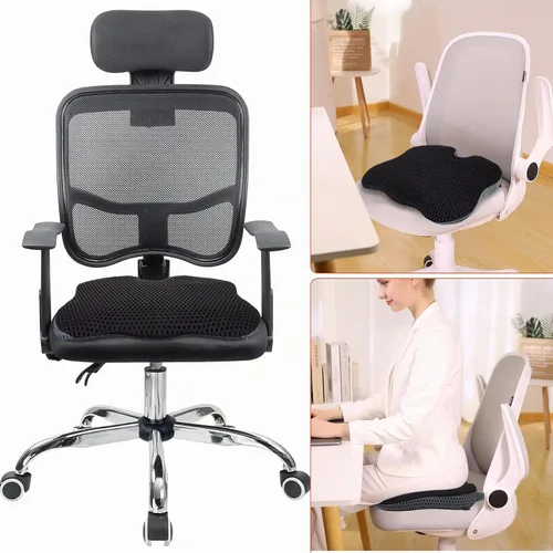 Vista 6 de Cojín de asiento de automóvil, cómodos cojines de espuma viscoelástica para conducir, cojín de asiento para conductor de asiento de automóvil