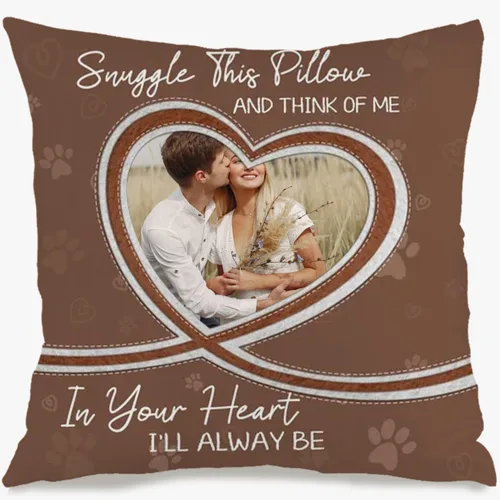 Vista 8 de Custom Couples Pillow Case with one Romantic Photo and Personalized Message enriching Your Room décor and expressing Love Through a Meaningful Gift