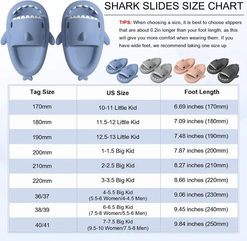 Vista 6 de EECH Sandalias Cloud Shark para niños y niñas, 2023, pantuflas de tiburón para niños grandes, sandalias de tiburón de suela gruesa mejoradas