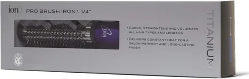 Vista 3 de ion Titanium Pro Brush Iron, 11/4 pulgadas, calienta hasta 400F, riza, alisa, da volumen, añade elevación, todo tipo de cabello