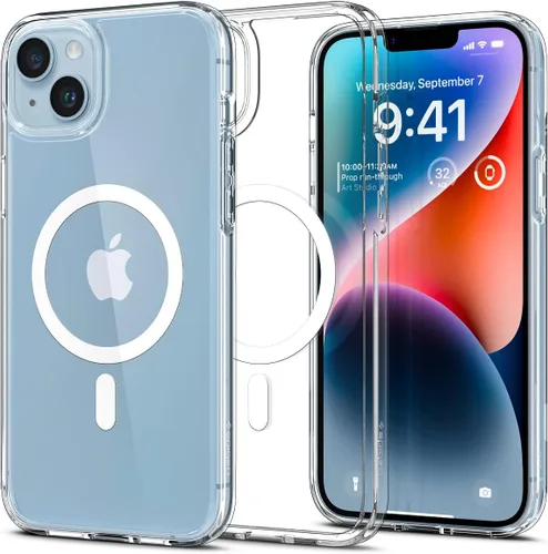Vista 61 de Spigen Funda para iPhone 13 Mini, ultra híbrida MagFit [antiamarilleo] [compatible con Magsafe] - Transparente