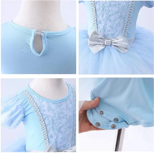 Vista 3 de Vestido tutú de princesa para niñas pequeñas, Rapunzel Sofía, Blancanieves, Frozen Elsa, disfraz de Halloween