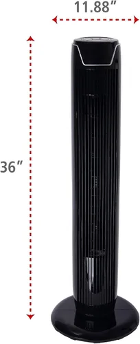 Vista 3 de Alera - Ventilador de torre oscilante de 36 pulgadas con mando a distancia, plástico, color negro