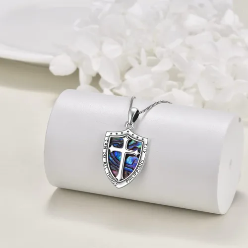 Vista 3 de YFN Collar de plata de ley de San MiguelSan CristófaloJesúsVirgen María para hombres, niños, mujeres, católicoprotectortalismán Miguel Arcángel