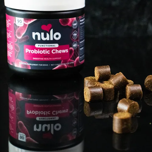 Vista 4 de Nulo Suplemento de probióticos funcionales para perros, fabricado con prebióticos y probióticos para ayudar a apoyar la salud digestiva y intestinal