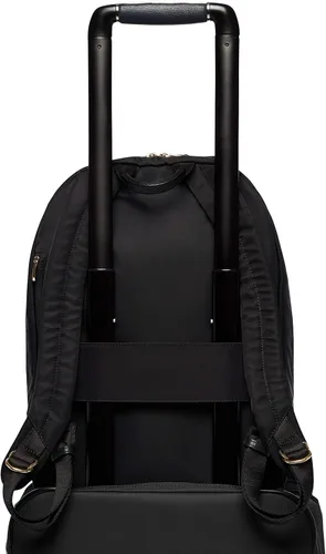 Vista 4 de KNOMO Beauchamp - Mochila para computadora portátil de 14 pulgadas para mujer, mochila para trabajo, universidad, viaje, negro, cremallera dorada