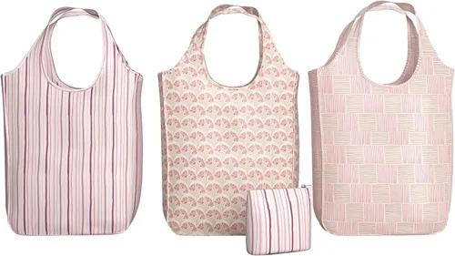 Vista 27 de Pure Sage Bolsa de comestibles reutilizable - Elegantes bolsas de compras para comestibles - Bolsa plegable