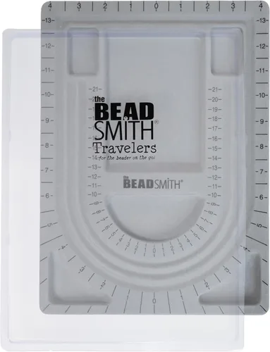 Vista 9 de The Beadsmith Mini tablero de cuentas, gris flocado, 4 canales rectos, 5 compartimentos empotrados, 7.75 x 11.25 pulgadas, tableros de diseño