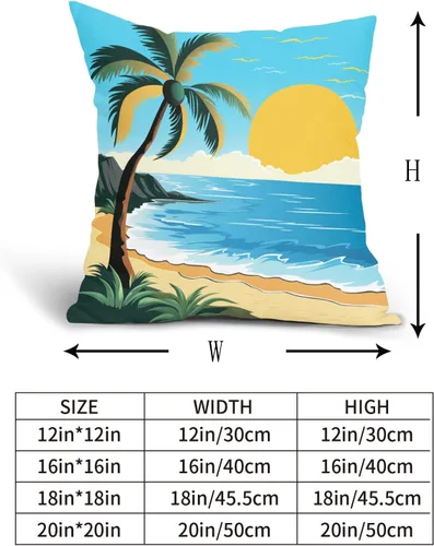 Vista 6 de Juego de 2 fundas de almohada de hojas de plantas tropicales de 20 x 20 pulgadas, juego de 2 fundas de almohada cuadradas de lino de algodón y hojas
