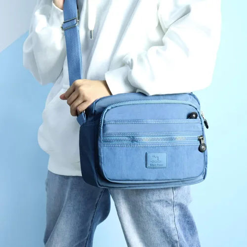 Vista 2 de Whale Power Bolso cruzado de nailon para mujer, antirrobo, impermeable, bolso de mano de viaje