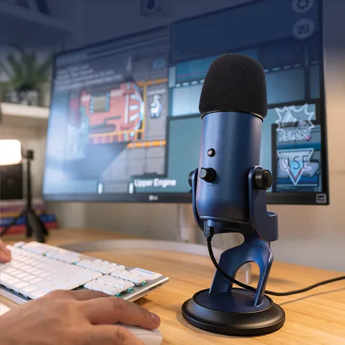 Vista 5 de Protector de viento de espuma para Blue Yeti, Yeti Pro, MXL, Audio Technica y otros micrófonos grandes, cubierta de filtro pop fabricada