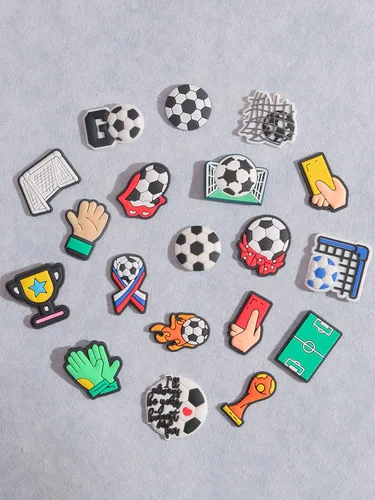 Vista 6 de Dijes deportivos para zapatos de cocodrilo, béisbol, sóftbol, fútbol, baloncesto, croc, dijes para niños, niñas, mujeres y hombres