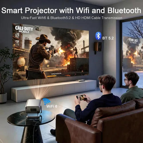 Vista 7 de VOPLLS Proyector 4600 ANSI 4K ahora con Netflix, enfoque automático, WiFi Auto Keystone, enfoque automático TOF 0.2s, soporte 4K, WiFi 6 Bluetooth