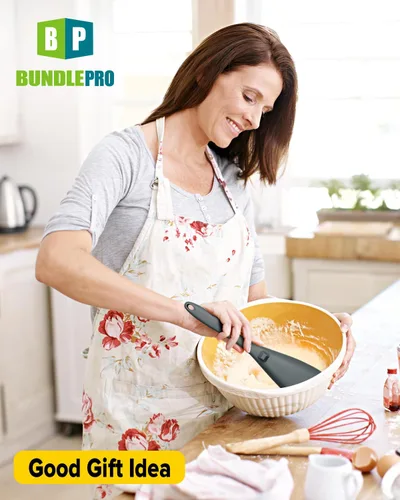 Vista 7 de BUNDLEPRO Cucharas de cocina de silicona para utensilios de cocina Gris