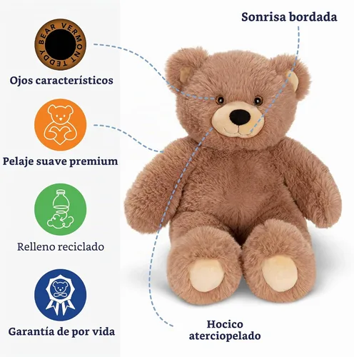 Vista 3 de Vermont Teddy Bear - Peluche de oso marrón, supersuave, 18 pulgadas