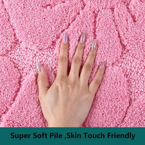 Vista 2 de M24 - Tapetes de baño de microfibra súper suaves con red de absorción de agua, antideslizantes, lavables a máquina