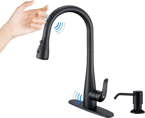 Vista 10 de Grifo de Cocina con Dispensador de Jabón y Pulverizador Extraíble - Grifo de Fregadero de Cocina de Acero Inoxidable con Una Sola Manija, Diseño