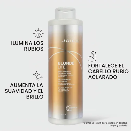 Vista 3 de Joico Blonde Life Brightening Conditioner For Blonde Hair Illuminate Hydration & Softness Add Softness & Smoothness Sulfate Free With