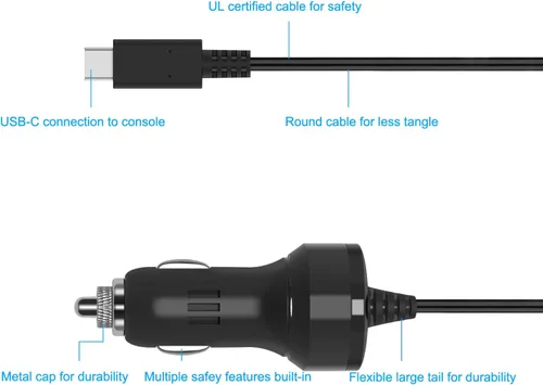 Vista 3 de Cargador de coche compatible con Switch 2OLED1, repuesto de adaptador de carga de coche de alta velocidad FYOUNG para Switch 2
