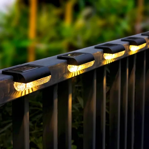 Vista 2 de Mancra Luces solares para exteriores, luces solares para terraza, iluminación exterior impermeable para patio, valla, escaleras, postes Blanco cálido