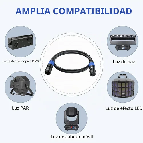 Vista 7 de SMALL-EYE Cables DMX de 5 pines de 3 pies, paquete de 2, 4 núcleos macho a