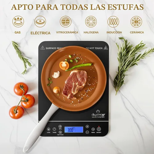 Vista 5 de duxtop pro Sartén antiadherente de cerámica, sartén profunda de 9.5