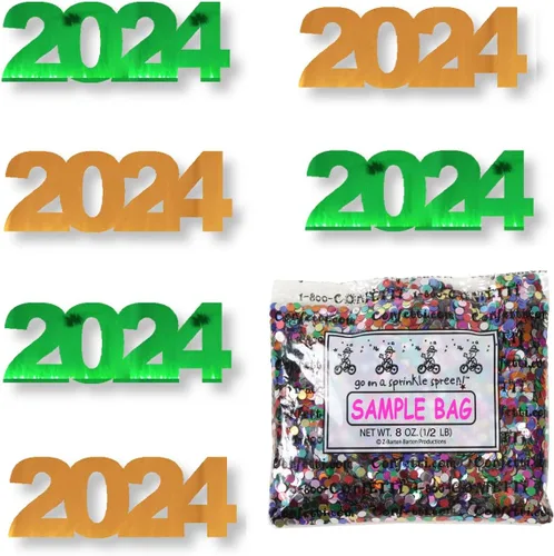 Vista 19 de Confetti Year 2024 Negro, Azul Royal Combo - 2 bolsas de media onza (1 oz)
