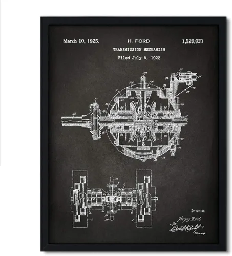 Vista 8 de Andaz Press Póster de decoración de pared con estampado de patente de pizarra, 8.5 x 11 pulgadas, aviones, trenes, automóviles, póster de patente