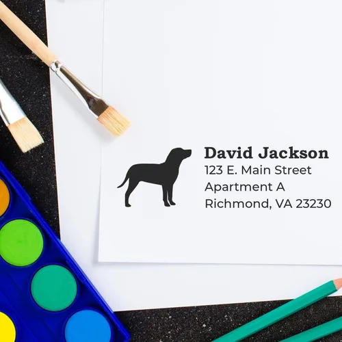Vista 27 de Airedale Terrier Address Stamp, Custom Airedale Terrier Hand Stamp for Dog Lovers, Duo Rubber Return Address for Pet Owners