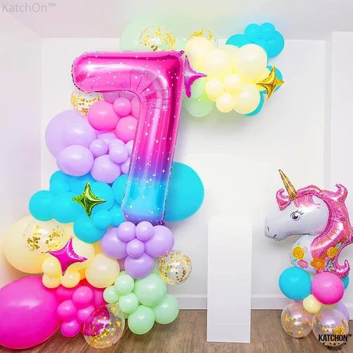 Vista 1271 de KatchOn Globo negro del número 1 de 40 pulgadas, globo de feliz cumpleaños Large Mylar Number One Balloon for 1st Birthday Decorations, Foil