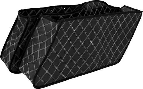 Vista 10 de Forros Elásticos para Alforjas Insertos Compatibles con Harley Extended Bag Touring Electra Street Glide Road King 1993-2013 (Hilo Rojo) Hard