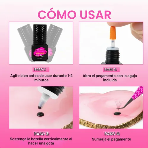 Vista 5 de TDANCE Pegamento para extensiones de pestañas, pegamento para extensiones de pestañas, 0.3 segundos, secado/retención – 7 semanas/pegamento